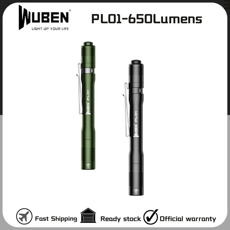وبين مصباح يدوي Wuben PL01 Pen Light, 650 Lumens Pocket EDC Flashlight Rechargeable, IP68 waterproof, Compatible 2 AAA Battery for Home, Outdoor - Image 2