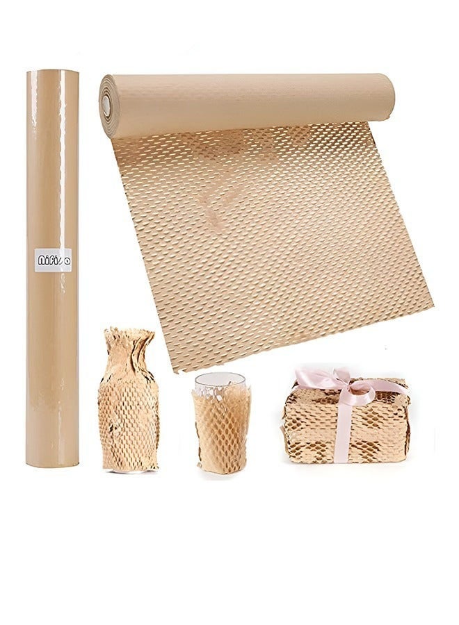 DURKU Honeycomb Packing Paper, 30cm x 20m Sustainable Alternative to Bubble Wrap for Moving Shipping Packing Roll, Eco Friendly Bubble Wrap Alternative Roll Kraft Paper Packing - Image 1