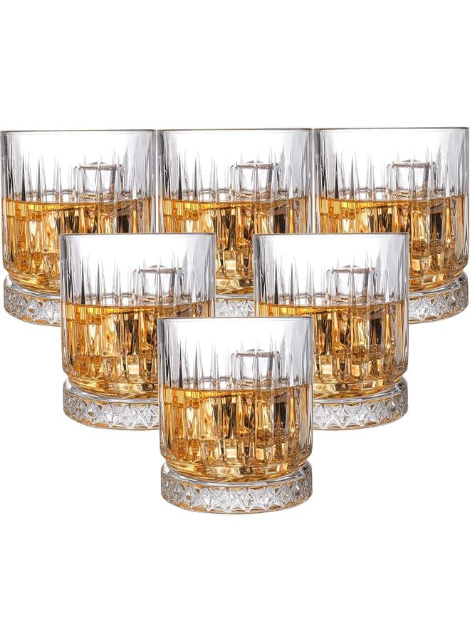 6 قطع من أكواب الويسكي، أكواب بار من الطراز القديم سعة 12 أونصة، أكواب روك ذات قاع سميك ومرجح، كوب بوربون منخفض الجودة لشرب الويسكي الاسكتلندي، مانهاتن، الكوكتيلات، الروم، شفاف - Image 1