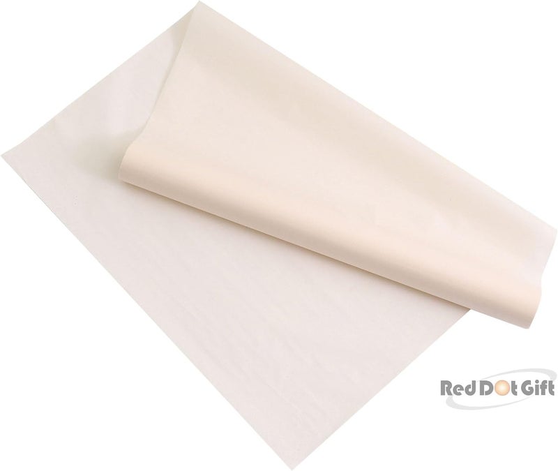 ريد دوت جيفت لفافة ورق تغليف الهدايا من Red Dot Gift® مقاس 50 سم × 30 م بلون أبيض مائل للصفرة، 17 جرامًا، خالٍ من الأحماض، لمجموعة متنوعة من مشاريع الحرف اليدوية والفنون والورق، تغليف التيشيرت (أبيض مائل للصفرة، YC001) - Image 3
