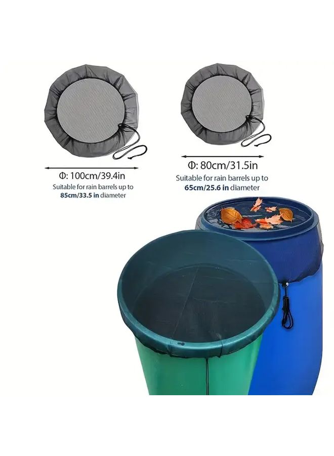Durable Polyester Mesh Rain Barrel Cover with Drawstring 80cm Prevents Leaves and Debris for Outdoor Rainwater Collection - Image 4