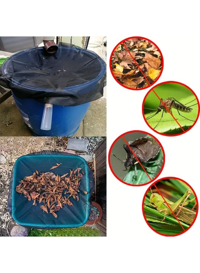 Durable Polyester Mesh Rain Barrel Cover with Drawstring 80cm Prevents Leaves and Debris for Outdoor Rainwater Collection - Image 1