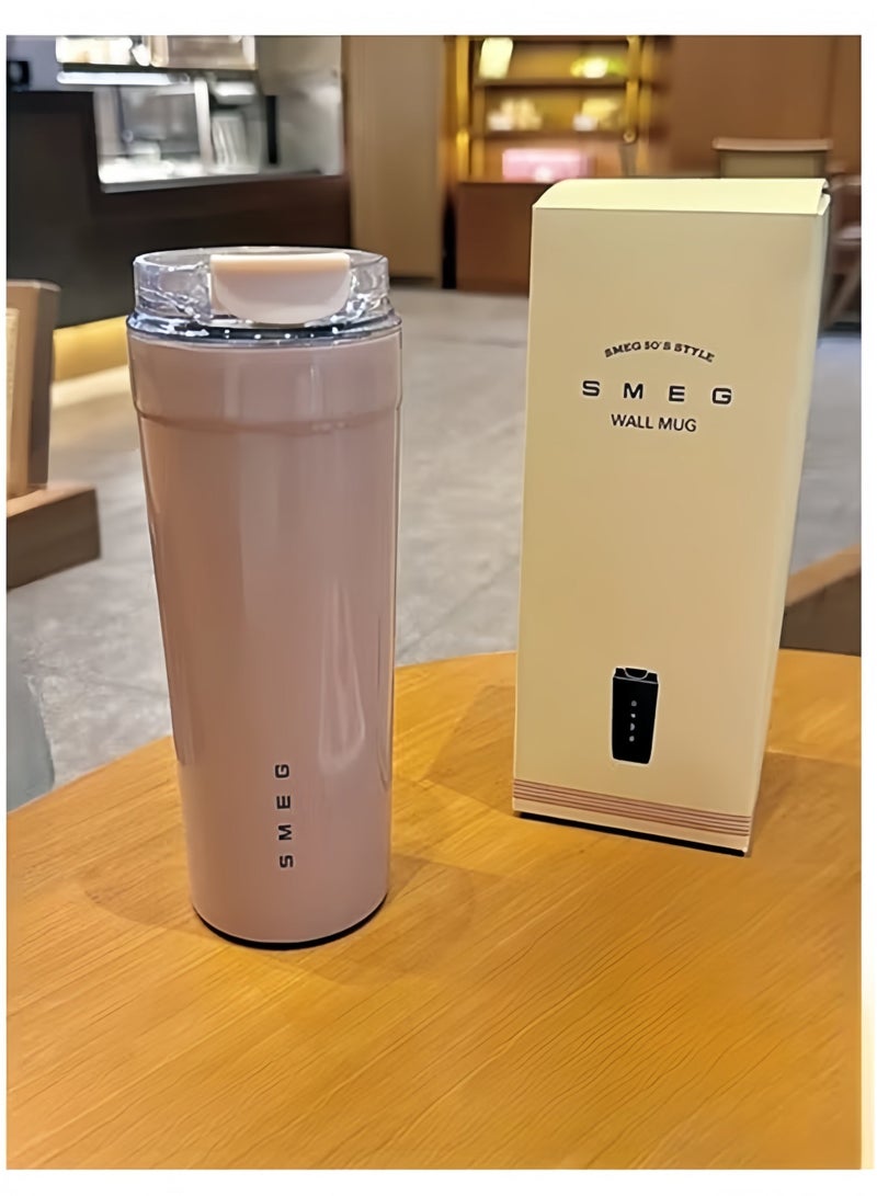 smeg كوب قهوة SMEG سعة 550 مل، كوب مشروبات معزول بغطاء مانع للتسرب، كوب شرب محمول للسفر بالسيارة، كوب ترمس من الفولاذ المقاوم للصدأ 316 مانع للتسرب - Image 2