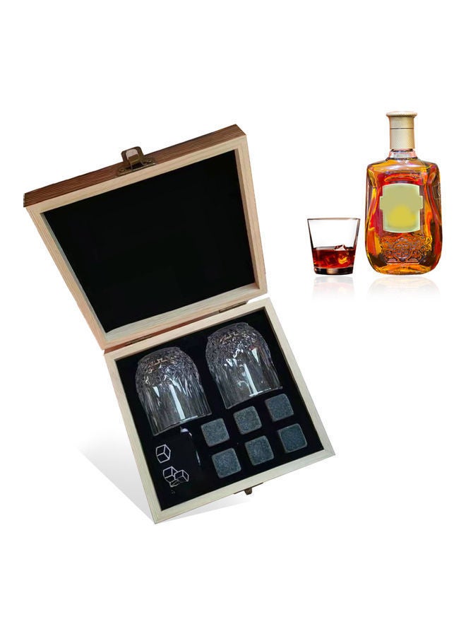 NIBEMINENT 6-Piece Stones With 2 Glass Set Grey 15.4x7.1x14.3cm - Image 5