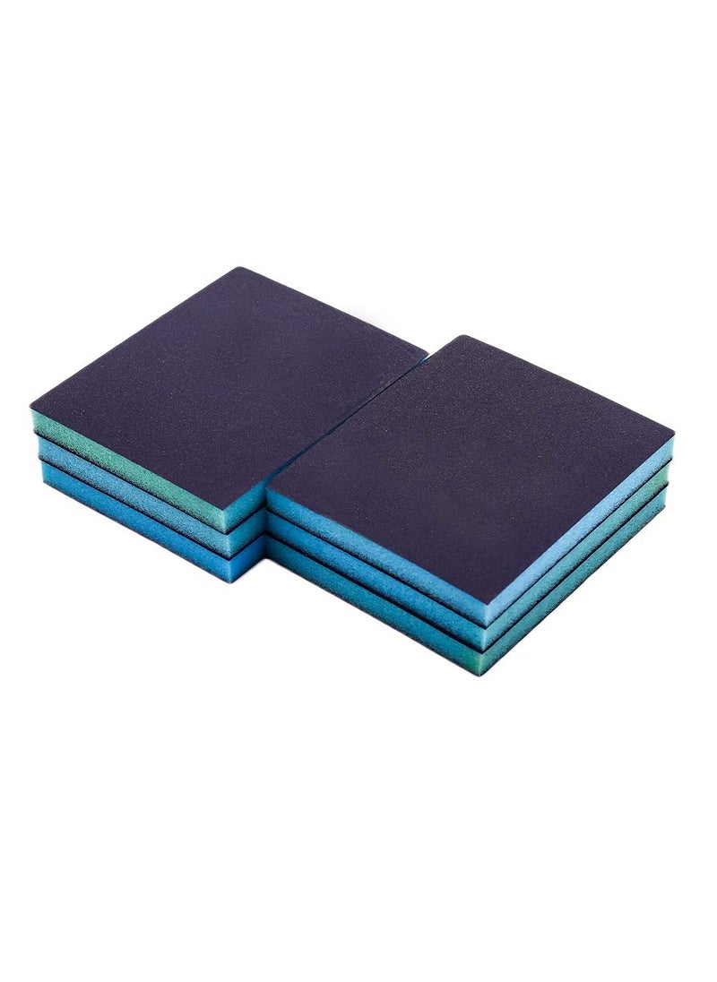 Biaungdo Biaungdo 220 Grit Sanding Sponge WashableReusable Sanding BlocksWet Dry Sanding Sponges Blue 6pcs 