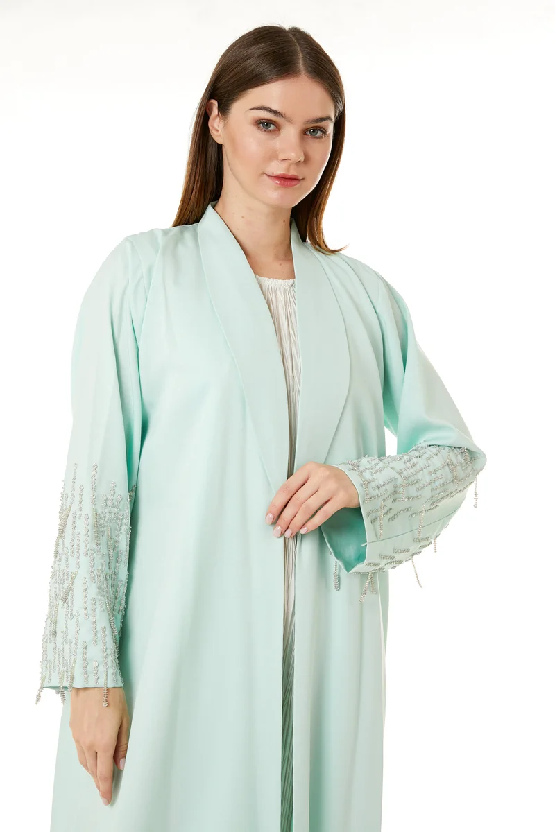 Moistreet  Embellished Open Front Abaya for Women | Best Price UAE