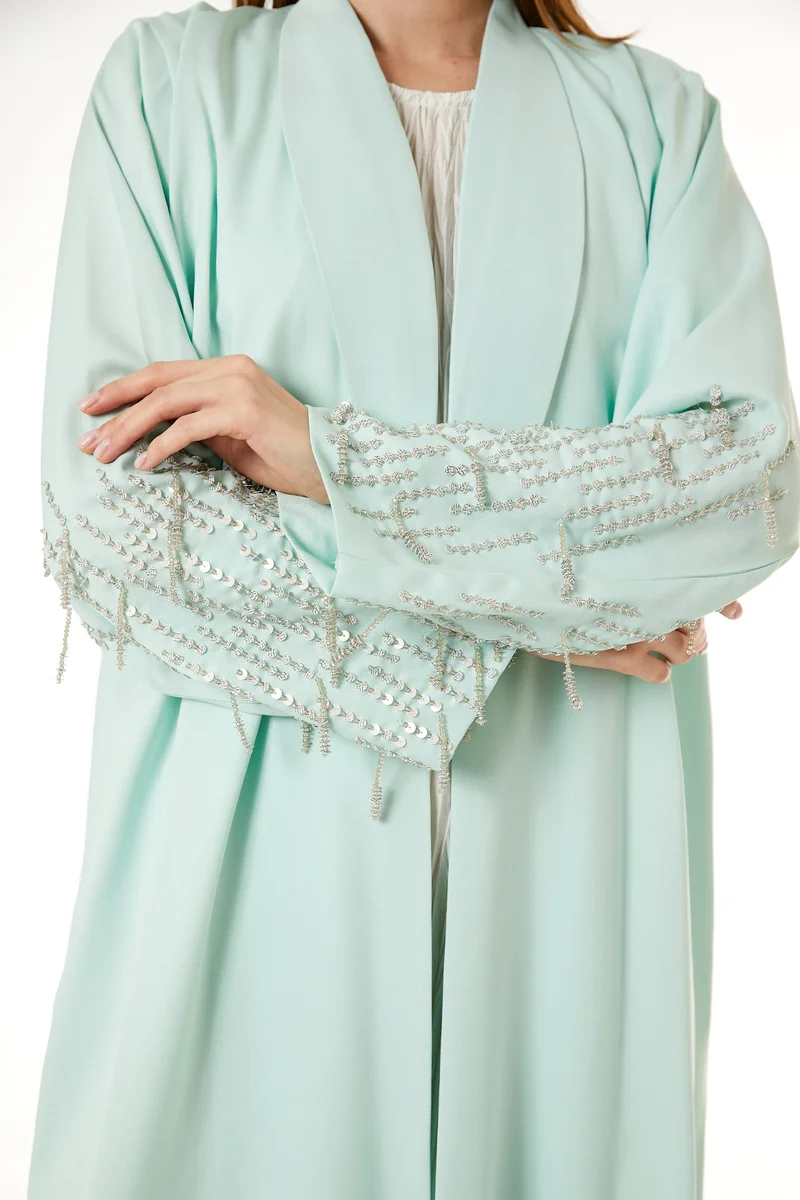 Moistreet  Embellished Open Front Abaya for Women | Best Price UAE