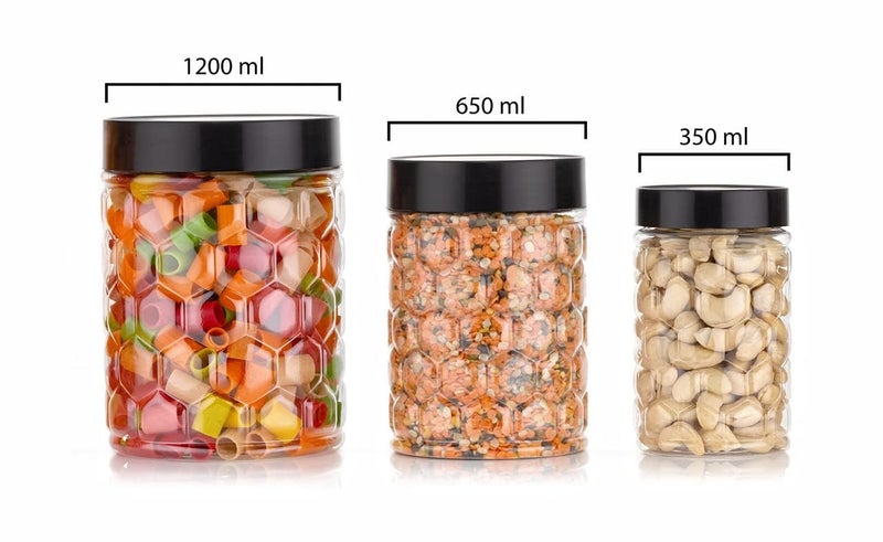 Stysol 12 Pcs Combo Unbreakable Air Tight Shape Kitchen Storage ContainerFood Storage ContainerSnacks ContainerPlastic Grocery Container Set Of 12300Ml650Ml1200Ml Transparent - Image 2