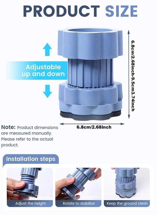 Anti Vibration Pads for Washing Machine, 4Pcs Height Adjustable Universal Heightening Pad for Washing Machine Base, Washer Leveling Pads, Anti-Walk Protects Pedestals, Proof and Silent  - Image 2