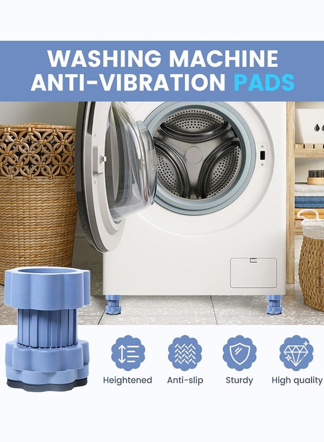 Anti Vibration Pads for Washing Machine, 4Pcs Height Adjustable Universal Heightening Pad for Washing Machine Base, Washer Leveling Pads, Anti-Walk Protects Pedestals, Proof and Silent  - Image 4