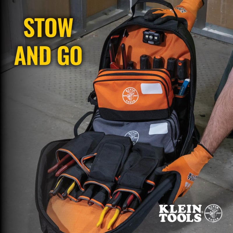 Klein Tools Tool Pouch, Dual Compartments, Heavy-Duty Tool Bag Organizer, Multipurpose Bag - Image 5