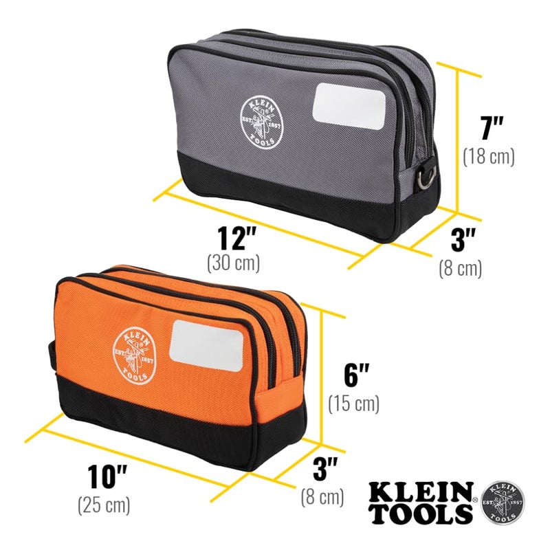 Klein Tools Tool Pouch, Dual Compartments, Heavy-Duty Tool Bag Organizer, Multipurpose Bag - Image 3