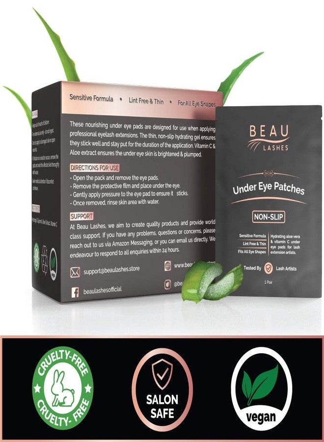 beau lashes 100 Pairs Under Eye Pads for Lash Extensions - Lint Free Hydrogel Eye Patches with Vitamin C & Moisturizing Aloe Vera for Eyelash Extension & Lash Lift - Professional Esthetician Gel Undereye Eyepads - Image 5