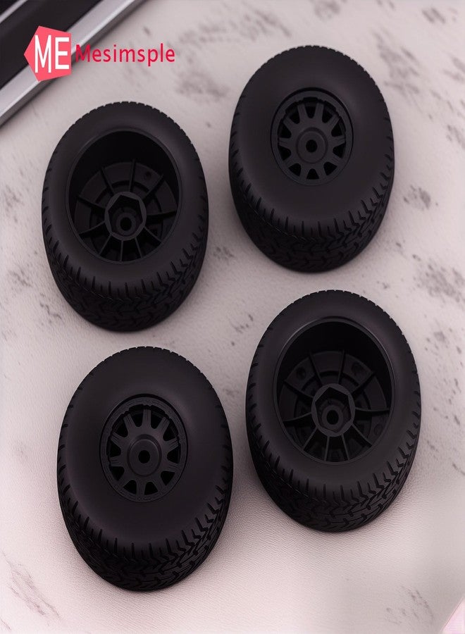 Mesimsple Pre Glued Plastic Wheel and Tire Rubber for Arrma Mojave Grom Mega 380 223S BLX Series Upgrade Parts Black - Image 2