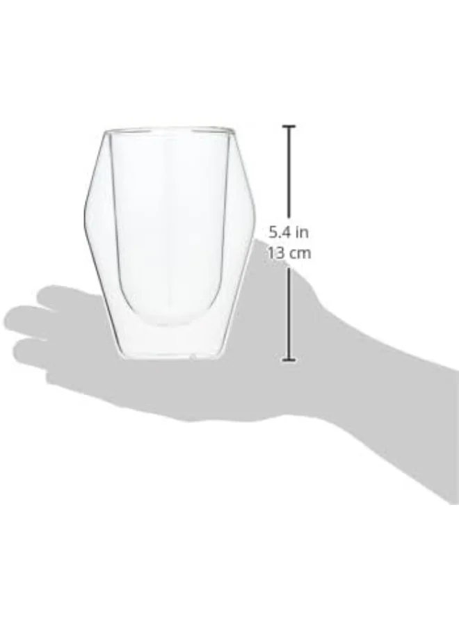 Cuisine Art Clear Expresso Coffee Cups, Insulated Coffee Mugs, Heat-Resistant Double Wall Glass Cups, Tea Whiskey Mug, Coffee Mug, 250Ml - 5Pieces Set