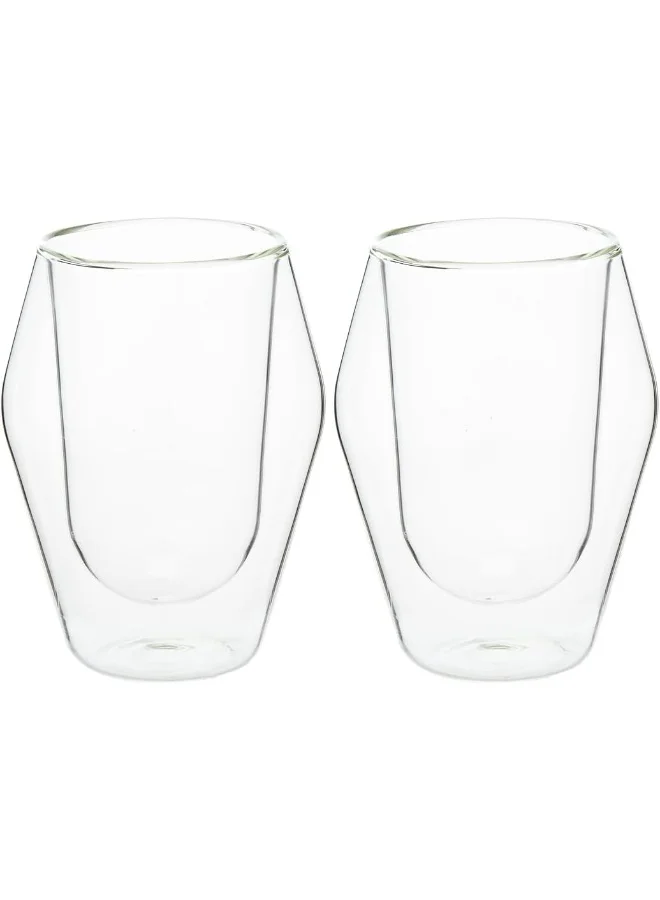 Cuisine Art Clear Expresso Coffee Cups, Insulated Coffee Mugs, Heat-Resistant Double Wall Glass Cups, Tea Whiskey Mug, Coffee Mug, 250Ml - 5Pieces Set
