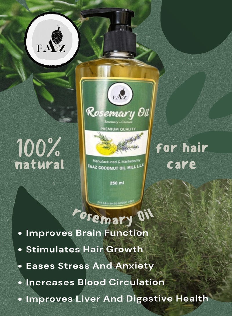 FAAZ Rosemary And Coconut Premium Quality Oil 250ML - Image 2