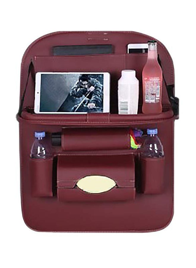 Car Seat Rear Storage Bag With Foldable Table Tray - Image 1