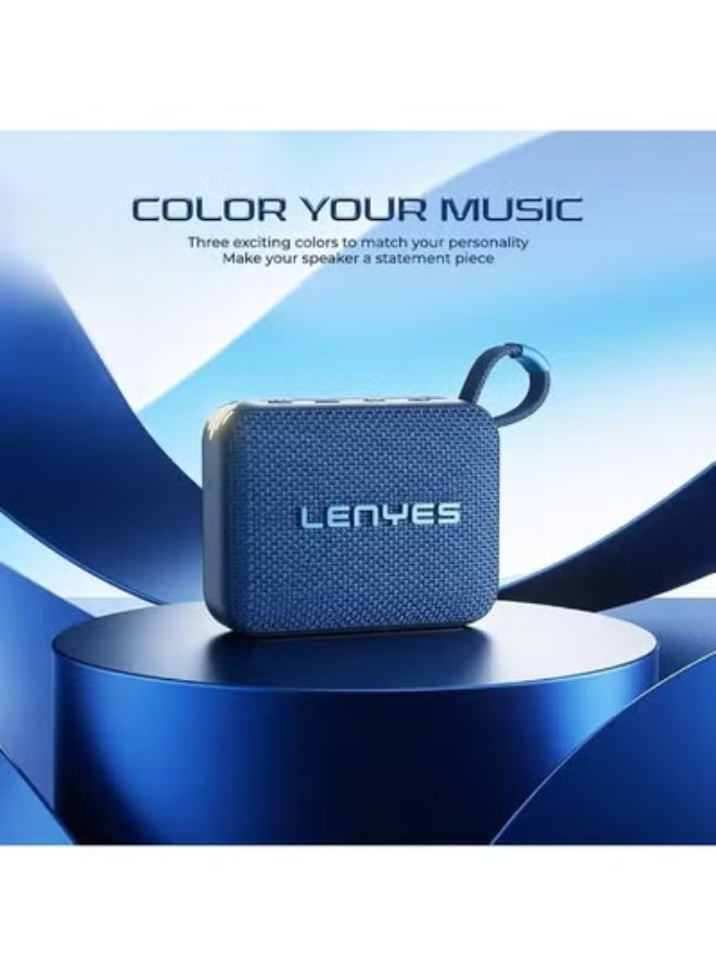 Lenyes S216 Bluetooth Portable Speaker 6W with Deep Bass, IPX7 Waterproof Wireless Speaker, TWS Stereo Pairing, TF Card Support, Compact Design - Blu - Image 5