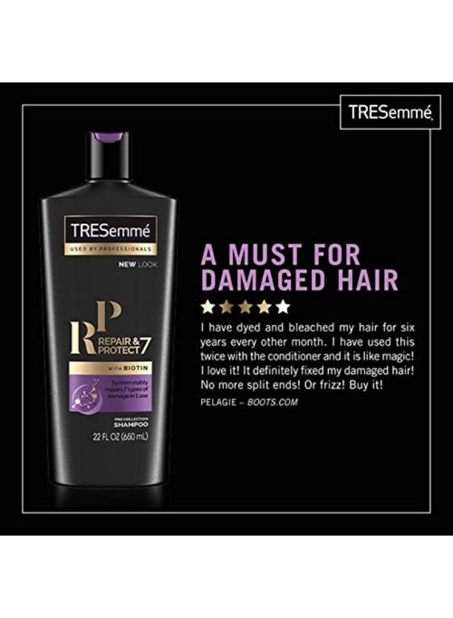 TRESemmé TRESemme Shampoo and Conditioner Set, Repair & Protect 7 with Biotin, Visibly Repairs 7 Types of Styling Damage and Strengthens Hair, 22 Fl Oz each - Image 3