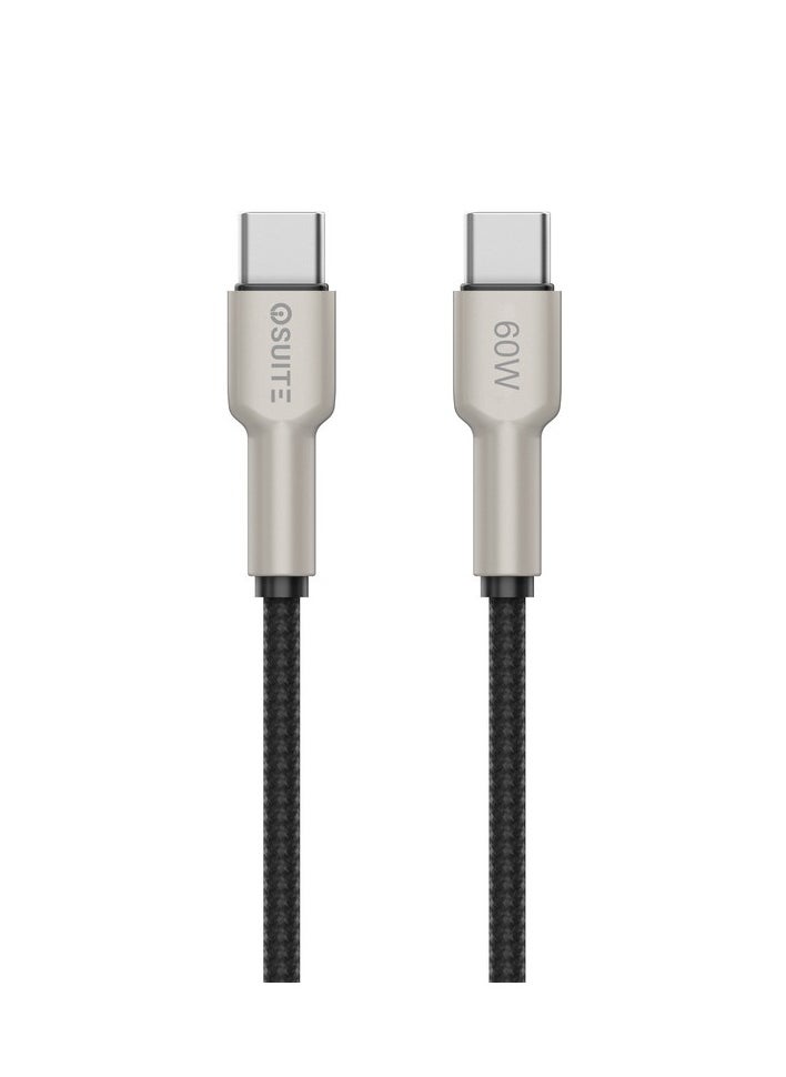 iOsuite iOsuite Zinc Alloy Head (USB-C) TO (USB-C) Cable - 60W - 1.2M - Black - DC48A  - Image 1