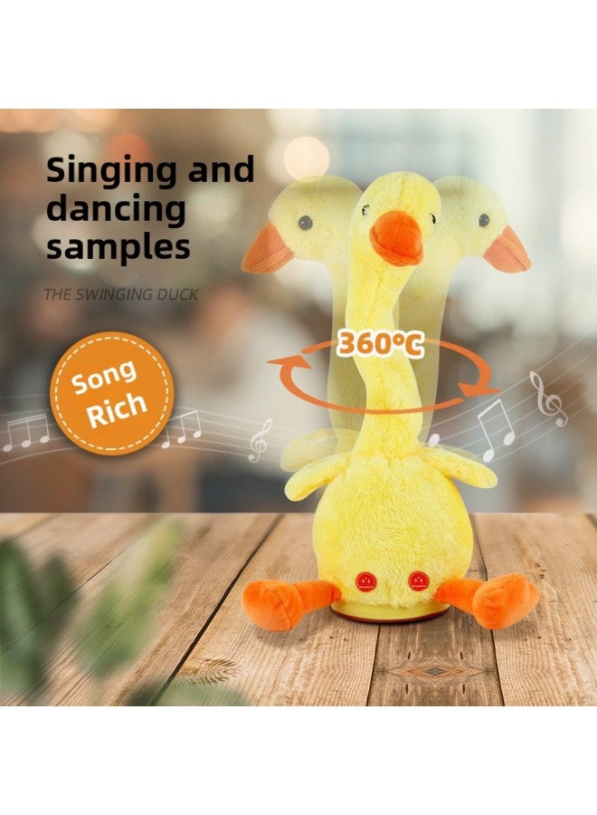 Twisting Goose Toy Internet Red Little Yellow Duck Learn To Talk Birthday Gift Little White Duck Dancing Duck Neck Free Shipping-Color:Straw Hat Little Yellow Duck With Sunglasses Necklace Recording Learning To Speak Glowing Dancing-Proportion:{battery Model}  - Image 4