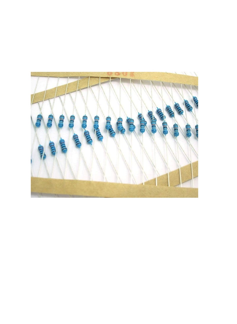 1/4W Metal Film Resistor, 5 Colour Ring Band 1% Ω Ohms Tolerance, For Electrical DIY Pack of 50 (1/4W 47KΩ (47000ohms))  - Image 2