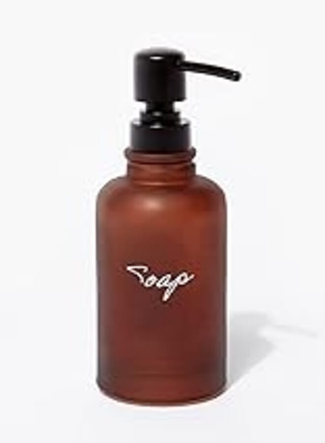 Matalan Frosted Amber Glass Soap Dispenser