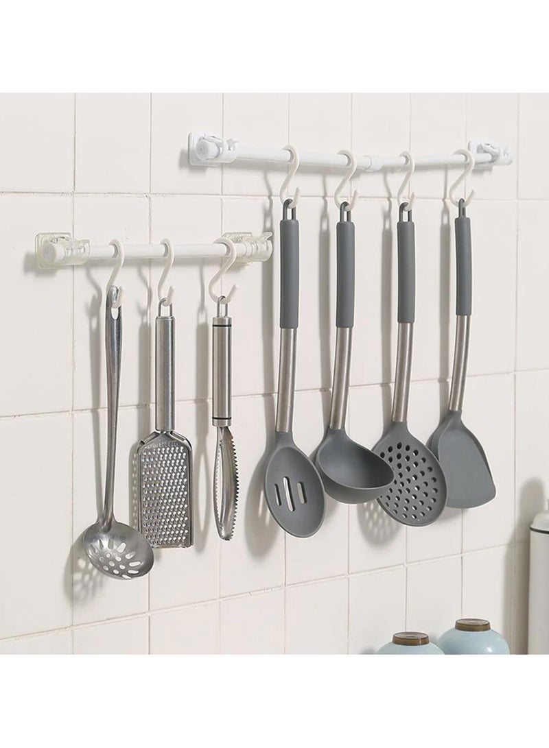 DubaiGallery Curtain Rod No Drilling Self Adhesive Telescopic Drapery Rod Anti-slip Anti-rust Bedroom Kitchen Curtain Rod Holders Clothes Drying Rod - Image 4