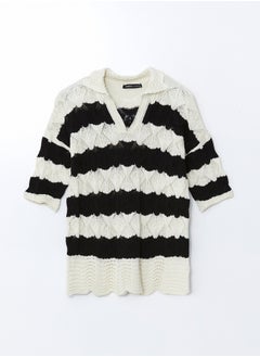 LC WAIKIKI Polo Neck Striped Women Knitted Sweater  - Image 5