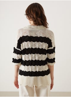 LC WAIKIKI Polo Neck Striped Women Knitted Sweater  - Image 4