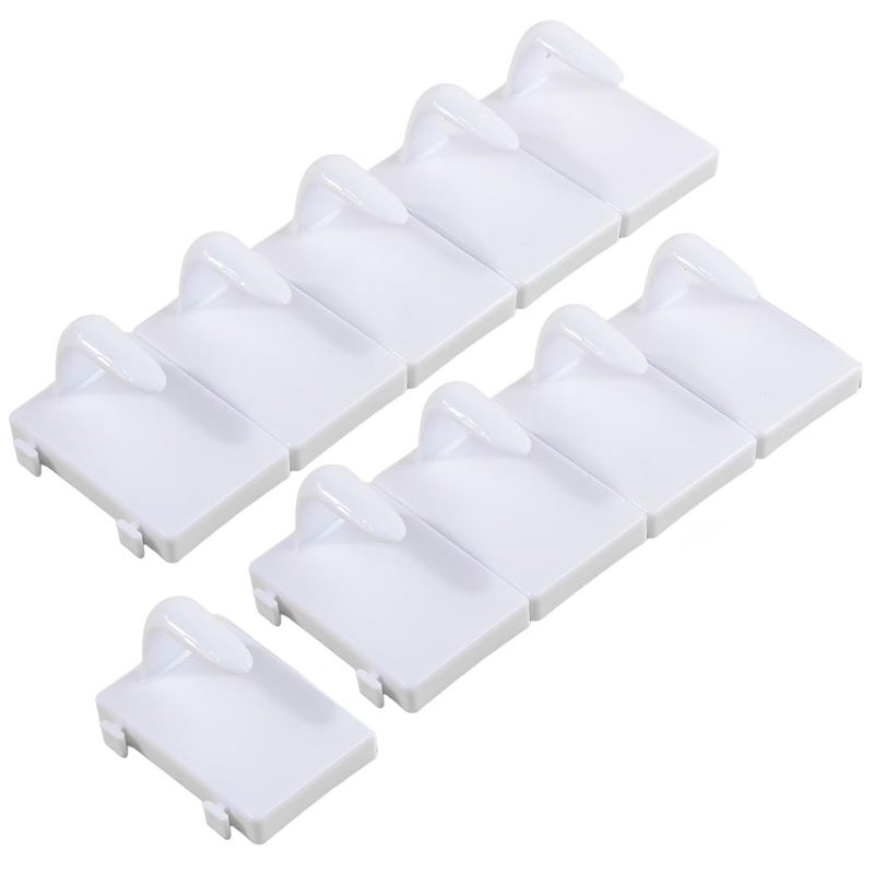 10Pcs Plastic Fake Nail Tip Practice Display Holder Nail Art Training Stand Rack Nails Display Practice Art Painting Fake Nail Holder with Base for False Nail Designs Home DIY Beginner Salon Supplies