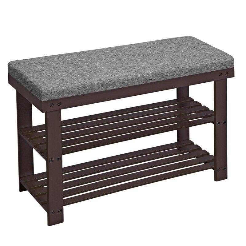 OGESTA Shoe Rack Bench, 3-Tier Sheesham Wood Shoe Storage Organizer, Entryway Bench, Holds Up to 286 lb, for Entryway Bathroom Bedroom, Natural (1, Type-2) - Image 1