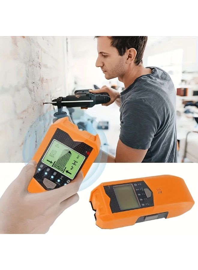 Yellow 5 In 1 High Precision Stud Finder HD LCD Wall Scanner For Metal Wood AC Wire - Image 4