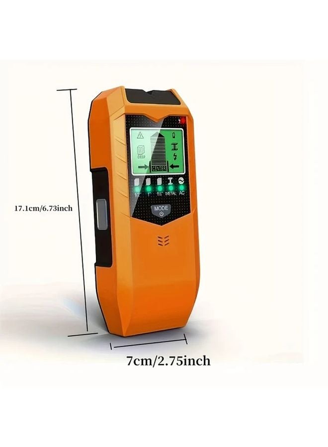 Yellow 5 In 1 High Precision Stud Finder HD LCD Wall Scanner For Metal Wood AC Wire - Image 3