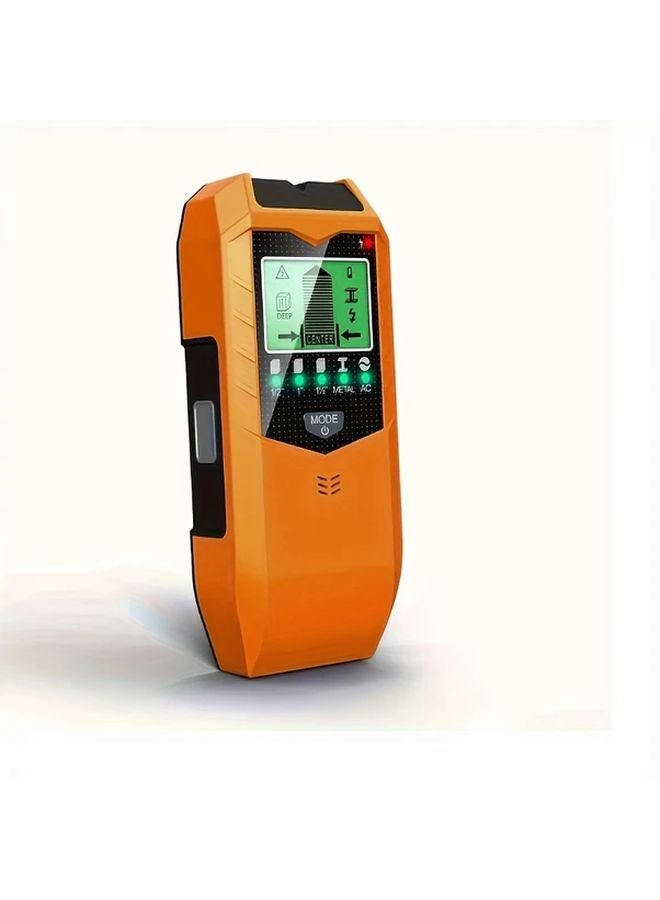 Yellow 5 In 1 High Precision Stud Finder HD LCD Wall Scanner For Metal Wood AC Wire - Image 1