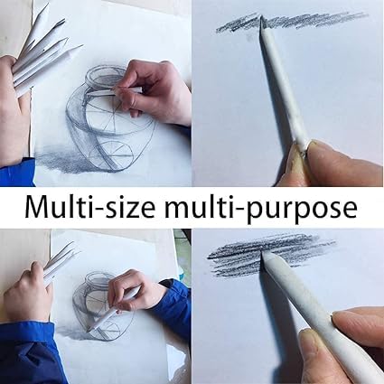 kreni kreni Set of 24 Degree Graphite Pencil14B12B10B9B8B7B6B5B4B3B2BBHBFH 9H With Set of 6 White Paper Art Blending Stumps and One 13cm Twin Side Pencil Extender  - Image 3