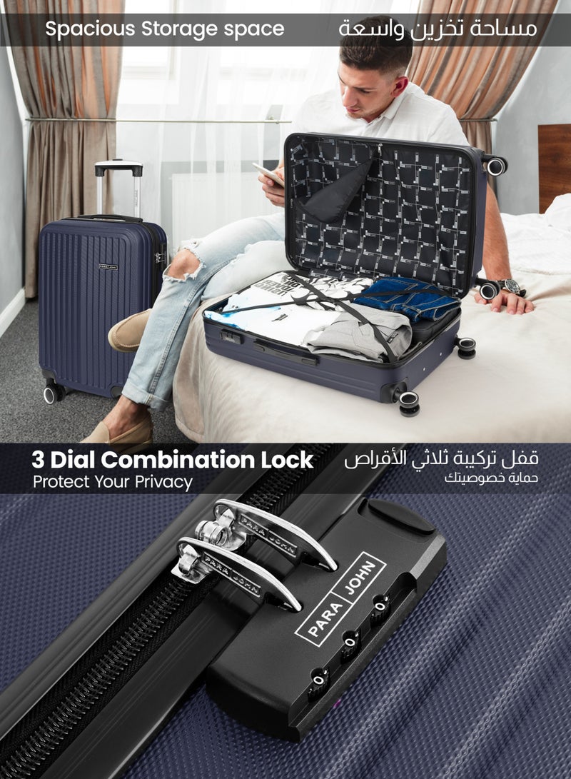 PARAJOHN خفيفة الوزن قطعة واحدة مقاس واحد ABS الجانب الصلب مقصورة صغيرة تحمل حقيبة سفر بعجلات مع قفل للرجال / النساء / للجنسين قشرة صلبة قوية - Image 4