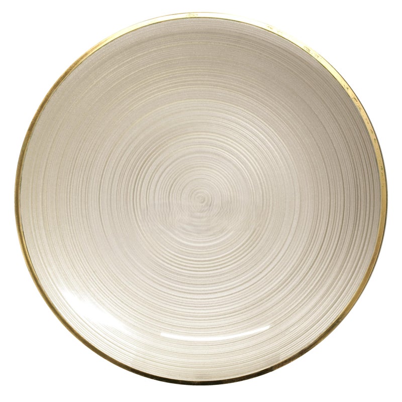 OCCASIONS FINEST PLASTIC TABLEWARE " OCCASIONS " 50 Plates Pack (25 Guests)-Wedding Party Disposable Plastic Plate Set -25 x 10'' Dinner + 25 x 7'' Salad & Dessert plates (Belize in Ivory & Gold) - Image 2