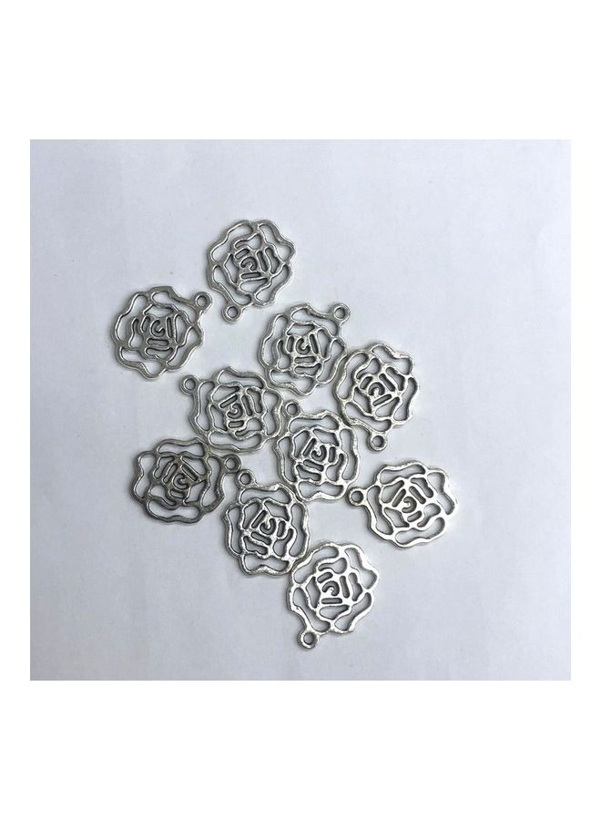 NIBEMINENT 10-Piece Metal Flower Shaped Pendent Set