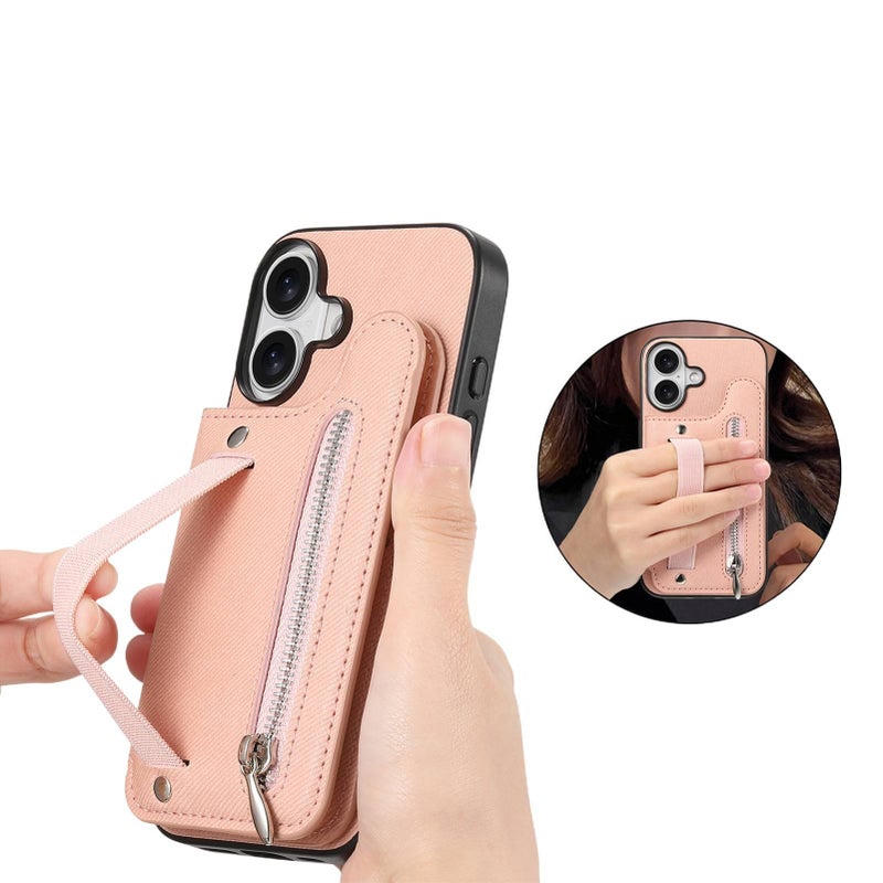 Leather Texture Protective Case for iPhone 15 / 15 Plus / 15 Pro / 15 Pro Max with Shockproof and Card Holder plus Shockproof plus Drop Protection plus Strong Magnetic in Khaki - Image 4