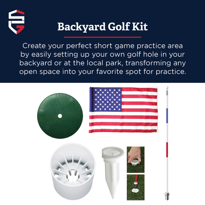 Standard Golf Regulation flagstick, cup & pin flag to use in your backyard or other open space for practice. Use the same products as used by golf courses all over the world and on tour. (USA) - Image 3
