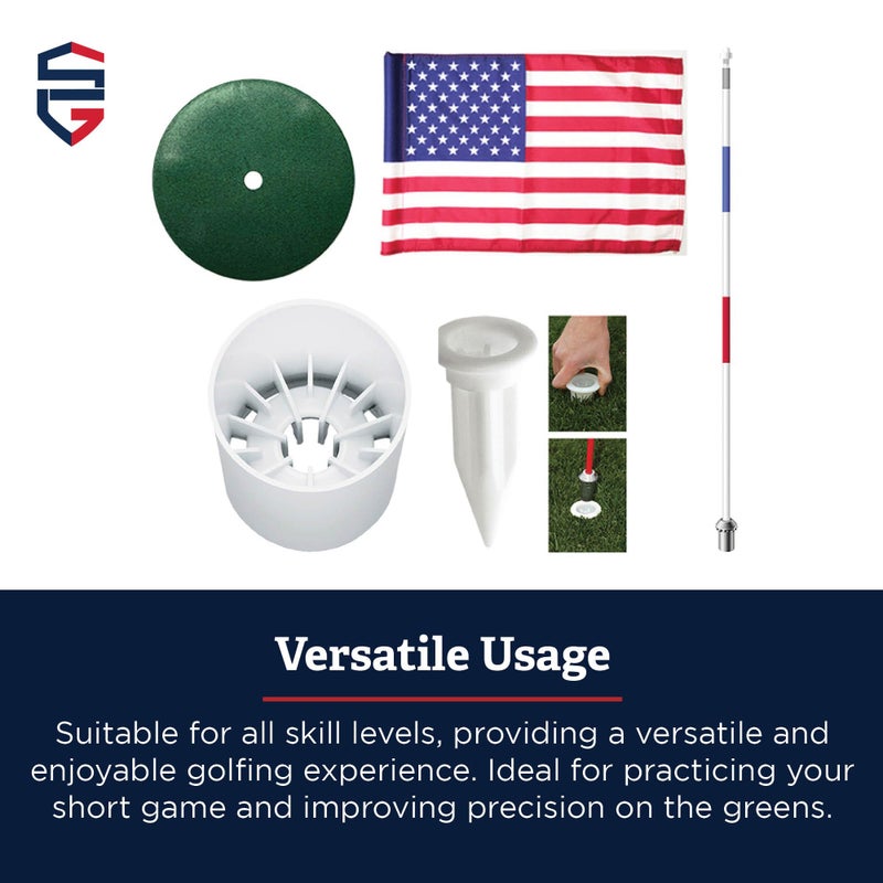Standard Golf Regulation flagstick, cup & pin flag to use in your backyard or other open space for practice. Use the same products as used by golf courses all over the world and on tour. (USA) - Image 5