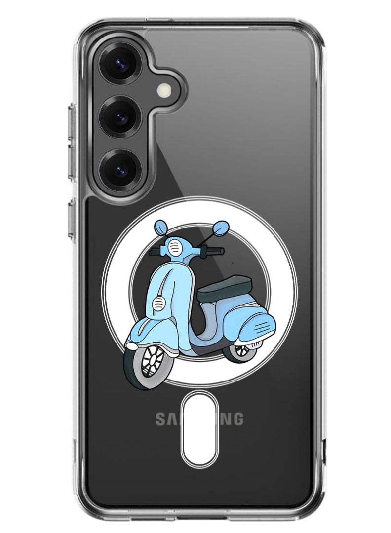 Theodor Magnetic Case for Samsung Galaxy S25 6.2-inch Compatible with MagSafe Wireless Charging, Shockproof Phone Bumper Cover Scooter - Image 1