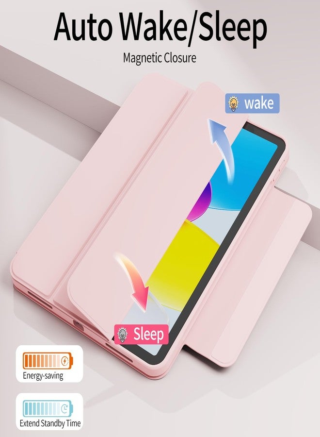 kenke جراب KENKE لجهاز iPad A16 من الجيل الحادي عشر/العاشر (2025/2022) (11 بوصة/10.9 بوصة) مع حامل قلم، غطاء هجين قابل للفصل مغناطيسيًا، زاوية عرض عمودية/أفقية، ظهر صلب شفاف، خاصية التشغيل/الإيقاف التلقائي، لون وردي - Image 3