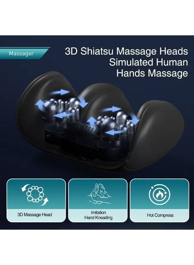 Foot Massager with Heat, Shiatsu Kneading Foot and Calf Electric Massager Machine with Roller, Massage Feet/Arm/Calf/Ankle for Relax, Plantar Fasciitis, Pain Relief, Gifts for Women & Men, Black - Image 5