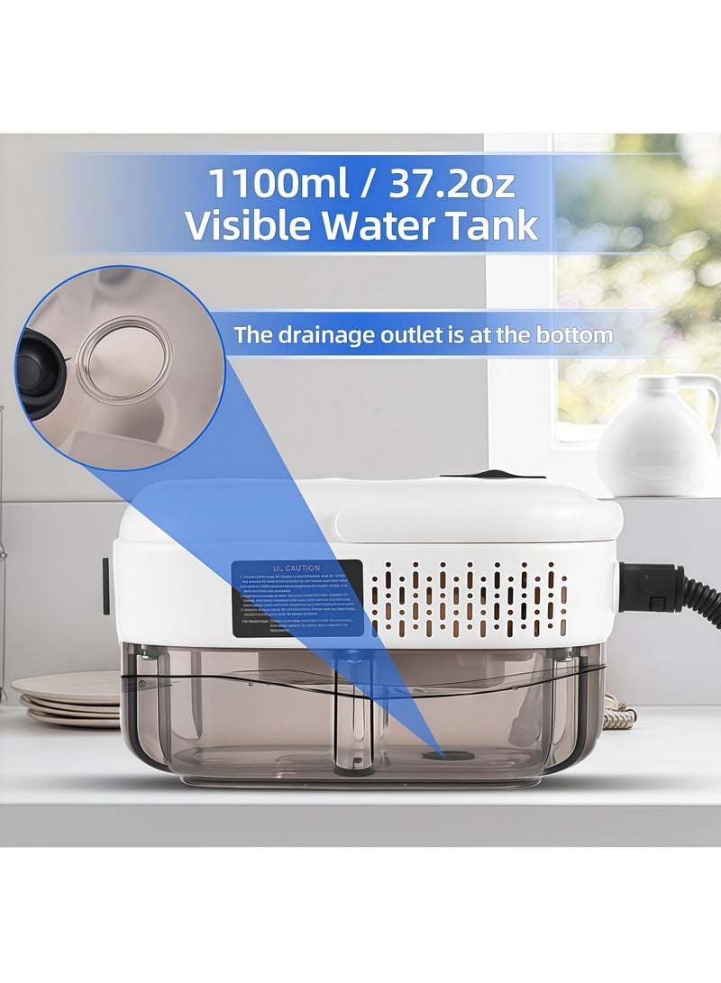 2500W High Pressure Steam Cleaner High Temperature Pressurized Steam Cleaner 1200ml 3 Bar Portable Handheld Steam Cleaner with 3 Brush Heads for Home/Car Detailing (White, Cleaning Towel Included) - Image 2