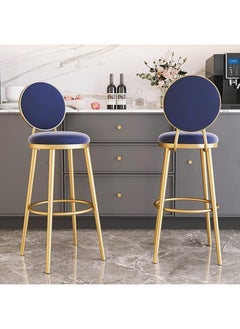 Generic SUPAAR Comfortable Barstools Light Luxury Bar Chair Nordic High Chair Simple Modern Bar Chair Home Backrest High Stool Backrest Stool Flannel Fabric Stool Advanced  - Image 2