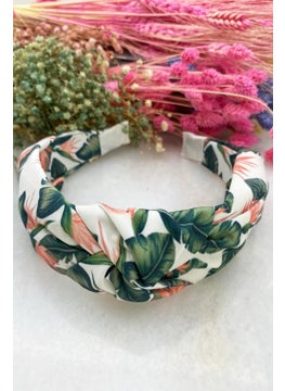 Bahels Women's Leaf Pattern Summer Themed Knotted Crown Hair Band 