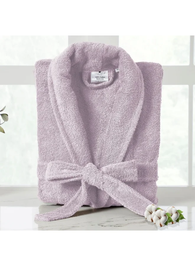 Donetella Unisex 100% Cotton Terry Bathrobe Large & Extra Large Size, 400 GSM, Luxurious & Absorbent, Ankle-Length with Shawl Collar & Pockets